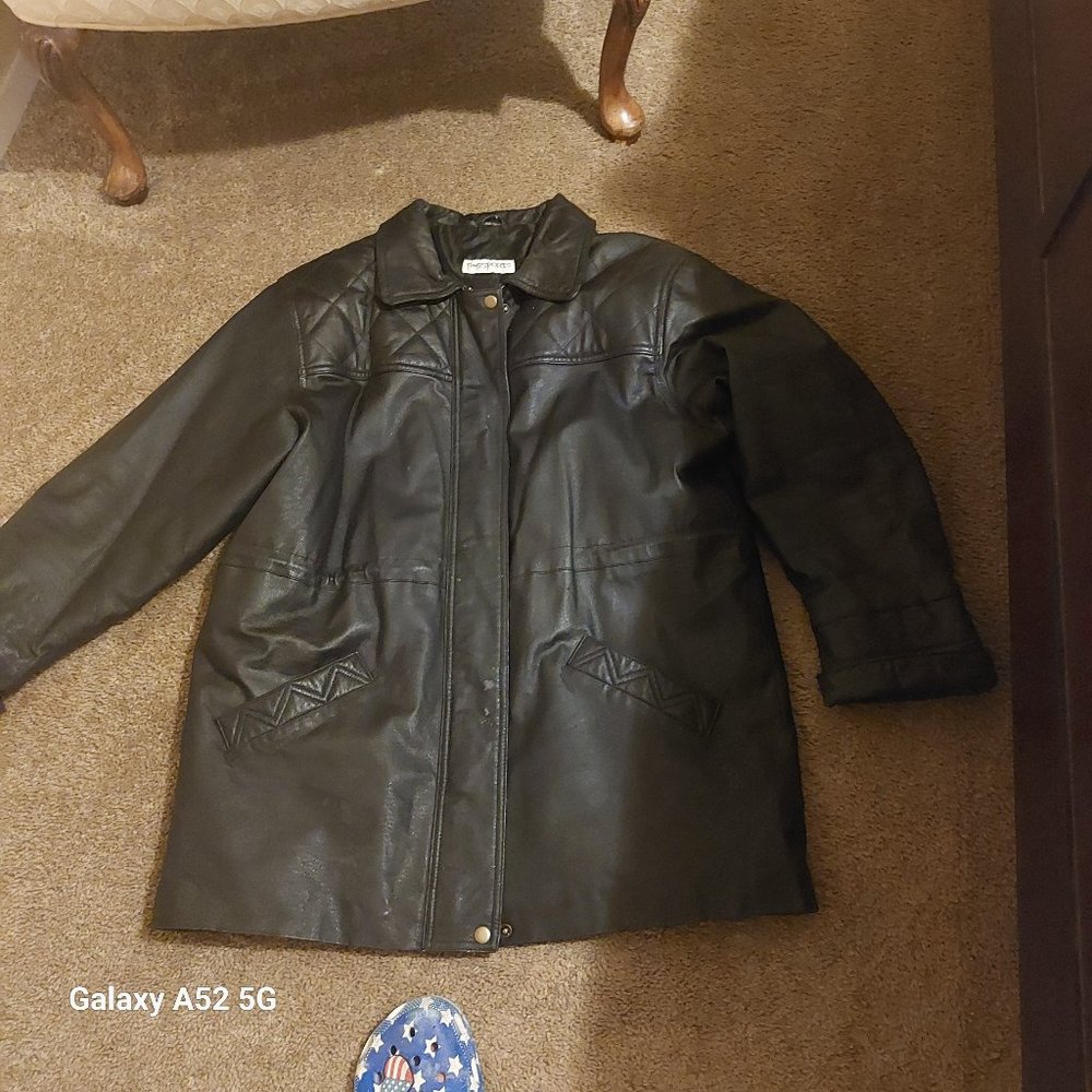 BLACK  Passports LEATHER JACKET (Long)